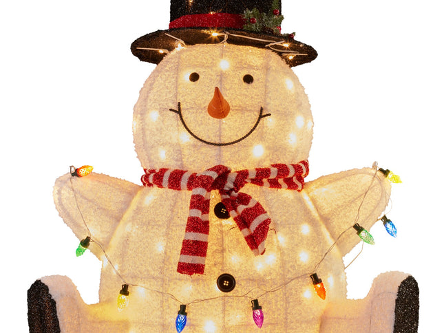 Christabelle 82cm Sitting Snowman Christmas Display with Lights