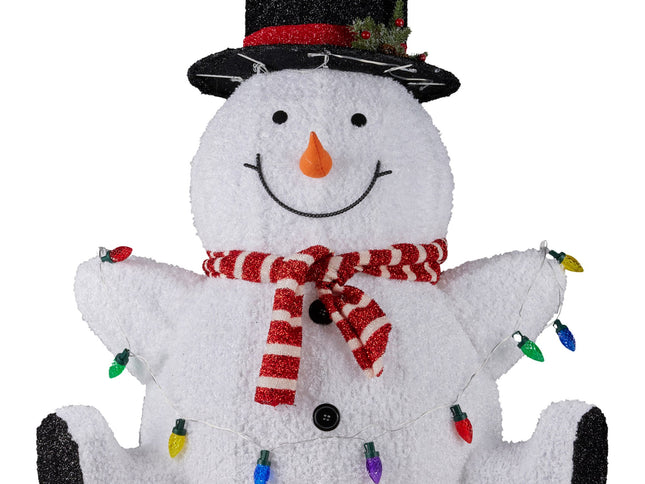 Christabelle 82cm Sitting Snowman Christmas Display with Lights