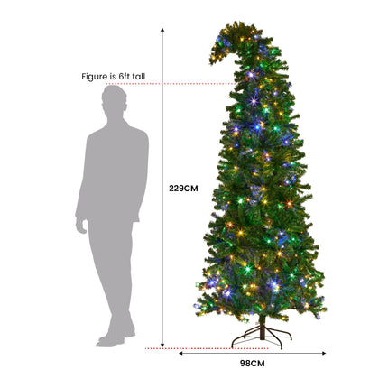 Christabelle Bad Santa 2.3m Curved Multicolour Pre-Lit Christmas Tree with 1240 Tips