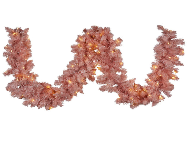 Christabelle 274cm Pretty In Pink Christmas Garland With Led Lights