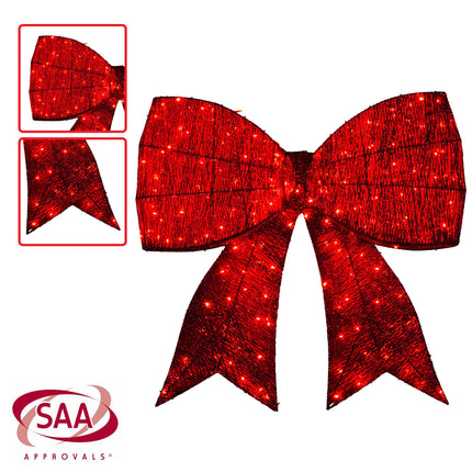 Christabelle 91cm Christmas Display Bow With Led And Twinkle Lights Festive Decoration