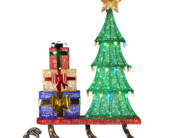 Christabelle Christmas Display Sled 183cm With Tree And Presents Led Lights & C9 Bulbs