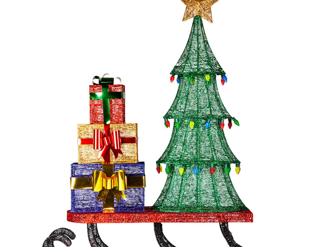 Christabelle Christmas Display Sled 183cm With Tree And Presents Led Lights & C9 Bulbs