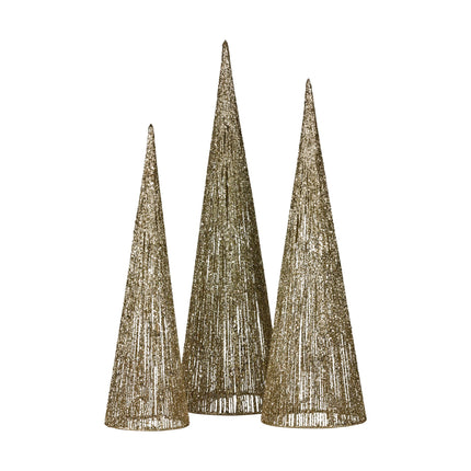 Christabelle 3pc Christmas Tree Indoor Outdoor Display Decoration LED Lights Front Yard Lawn Statue Ornament