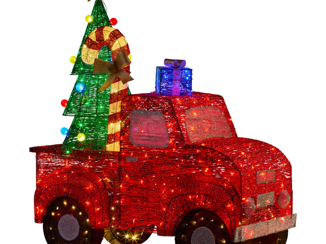 Christabelle 1.4m Christmas Tree Truck Indoor Outdoor Display Decoration LED Lights Front Yard Lawn Statue Ornament