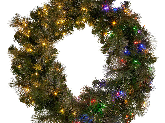 Christabelle 1.22m Split 2pc Christmas Wreath with LED Lights Pine Dual Front Doors Decoration Ornament
