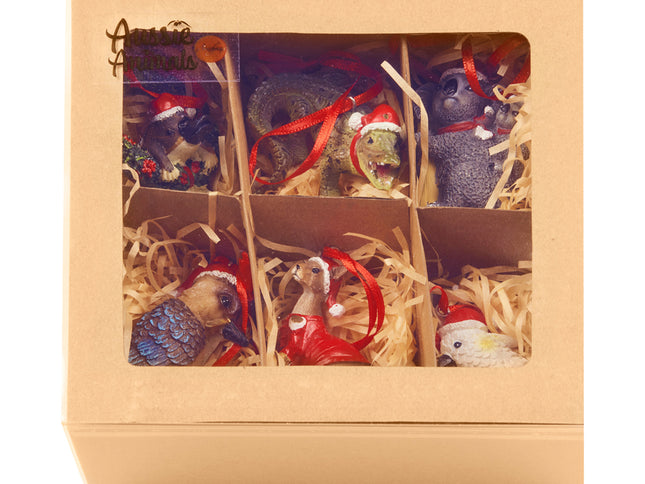 Christabelle Box of 6 Assorted Aussie Animals Christmas Tree Decorations