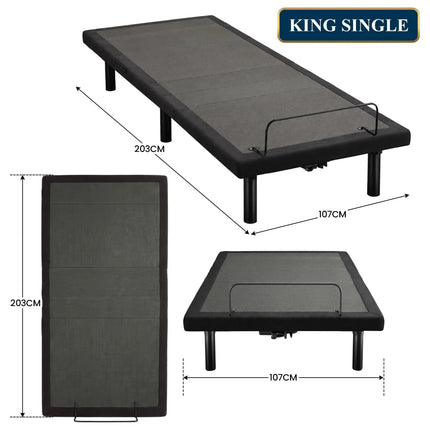 Therapedic Kinetic Advance Adjustable King Single Bed Base with Head Tilt