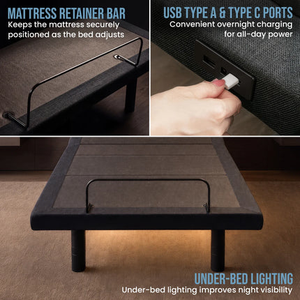 Therapedic Kinetic Advance Adjustable King Single Bed Base with Head Tilt