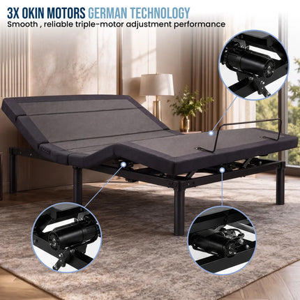 Therapedic Kinetic Advance Adjustable Queen Bed Base with Head Tilt