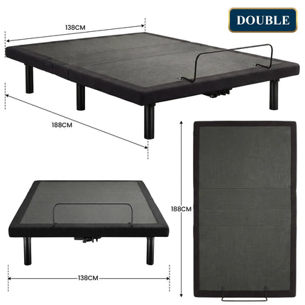 Therapedic Versa Adjustable Double Bed Base with Massage Function