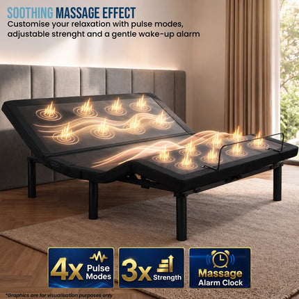 Therapedic Versa Adjustable Double Bed Base with Massage Function