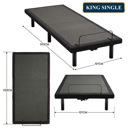 Therapedic Versa Adjustable King Single Bed Base with Massage Function