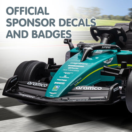 Kahuna Aston Martin Aramco F1 Licensed Electric Kids Ride On Race Car