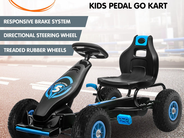Kahuna G18 Kids Ride On Pedal Go Kart - Blue
