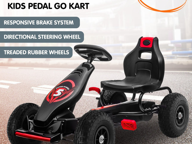 Kahuna G18 Kids Ride On Pedal Powered Go Kart Racing Style - Red