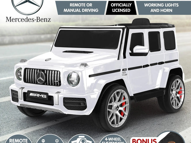 Kahuna Mercedes Benz AMG G63 Kids Electric Ride On Car w/ Remote Control - White