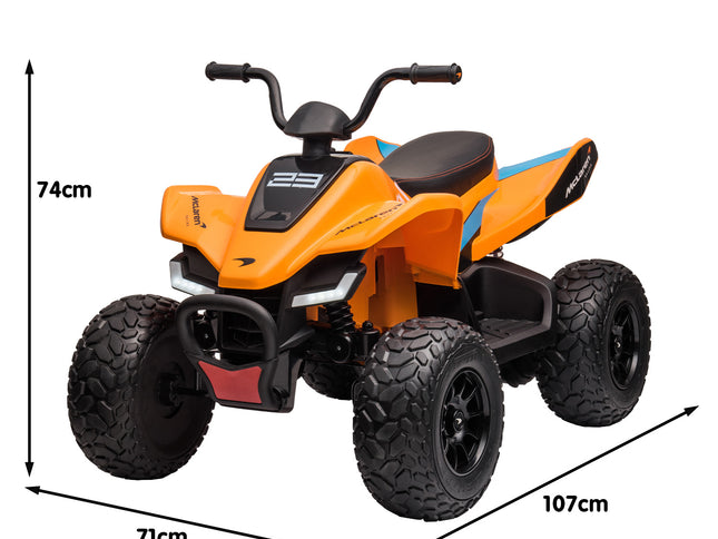 Kahuna Licensed MCL35 McLaren Kids Toy Ride On Electric Quad Bike - Orange