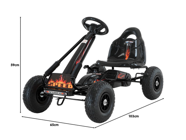Kahuna G95 Kids Ride On Pedal-Powered Go Kart - Black