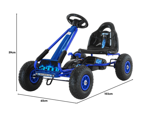 Kahuna G95 Kids Ride On Pedal Go Kart - Blue