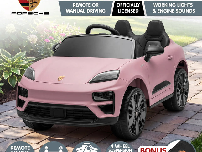 Kahuna Pink Porsche Macan Turbo EV Kids Ride On Car 12V Electric Car
