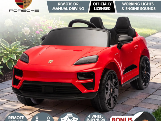 Kahuna Red Porsche Macan Turbo EV Kids Ride On Car 12V Electric Car