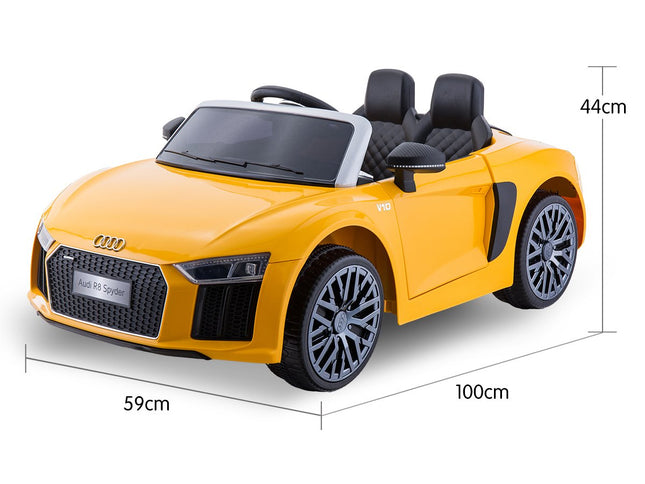 Kahuna R8 Spyder Audi Licensed Kids Electric Ride On Car Remote Control - Yellow