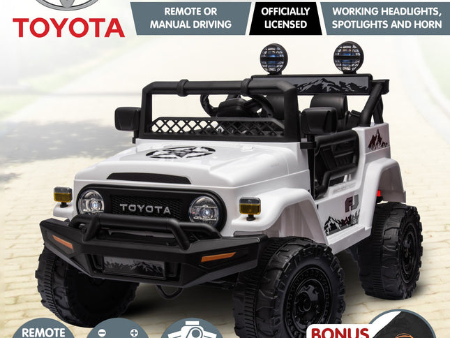 Kahuna Authorized Toyota Electric Kids Ride-on Car Fj Cruiser - White