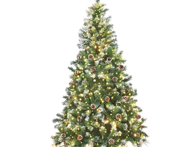 Christabelle 2.7m Pre Lit LED Christmas Tree Decor with Pine Cones Xmas Decorations
