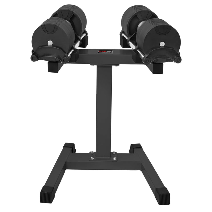 Powertrain Eon 2 X 45kg Adjustable Dumbbells W/ Stand Heavy-duty Storage Rack Home Gym 9 Strength Training Equipment