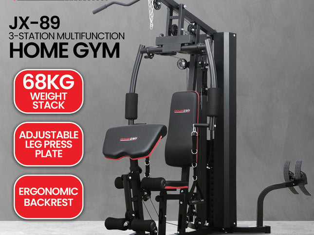 Powertrain Jx-89 Multi Station Home Gym 68kg Weight Cable Machine