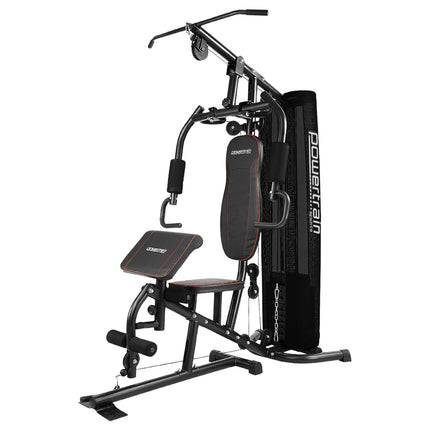 Powertrain Multi Station Home Gym With 68kg Weights Preacher Curl Pad