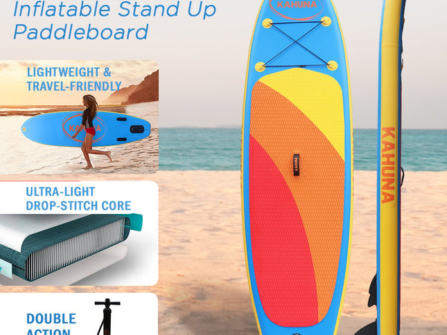 Kahuna Hana Inflatable Stand Up Paddle Board 10FT w/ iSUP Accessories