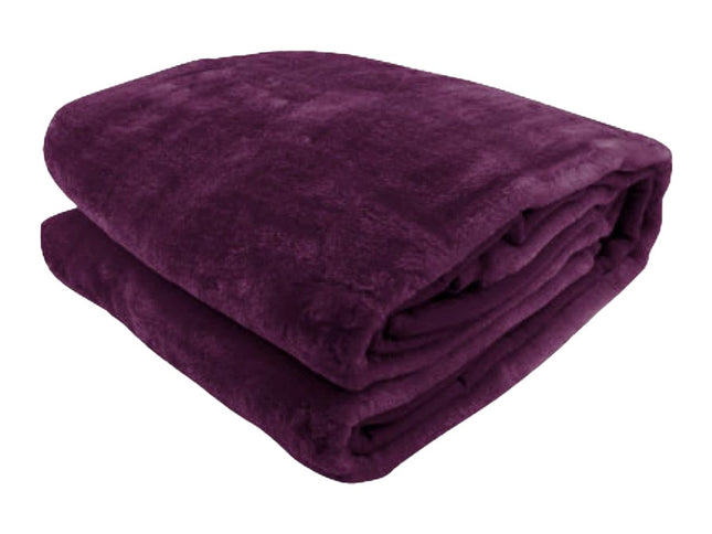 Laura Hill Double-sided Large 220 X 240cm Faux Mink Throw Rug Blanket 800-gsm Heavy - Purple