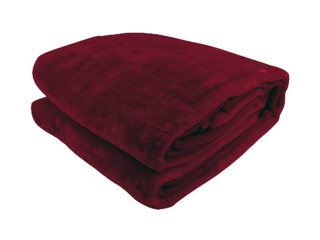 Laura Hill Double-sided Large 220 X 240cm Faux Mink Throw Rug Blanket 800-gsm Heavy - Red