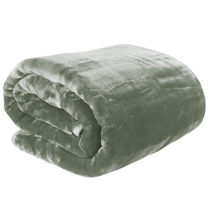 Laura Hill 800-GSM Mink Blanket Queen Size Double-Sided Soft Plush Bed Faux Throw Rug 220 X 240cm Heavy Sage