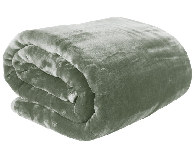 Laura Hill 800-GSM Mink Blanket Queen Size Double-Sided Soft Plush Bed Faux Throw Rug 220 X 240cm Heavy Sage