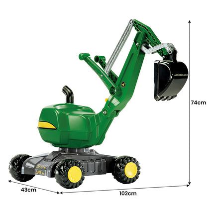 John Deere RT421022 Rolly Digger XL Ride-On Excavator Childrens Toy 360 deg Rotation, Work Scoop & Levers All-Terrain