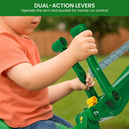 John Deere RT421022 Rolly Digger XL Ride-On Excavator Childrens Toy 360 deg Rotation, Work Scoop & Levers All-Terrain