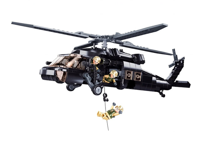 Sluban B1012 Model Kit UH60 Black Hawk Medical Rescue Helicopter US Army MEDEVAC Air Force
