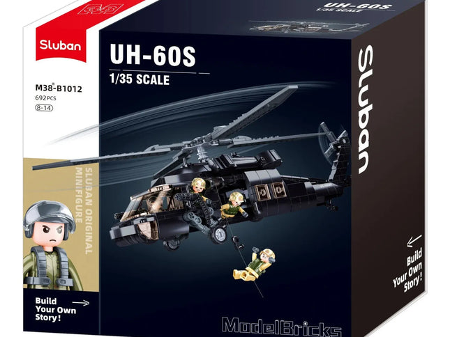 Sluban B1012 Model Kit UH60 Black Hawk Medical Rescue Helicopter US Army MEDEVAC Air Force