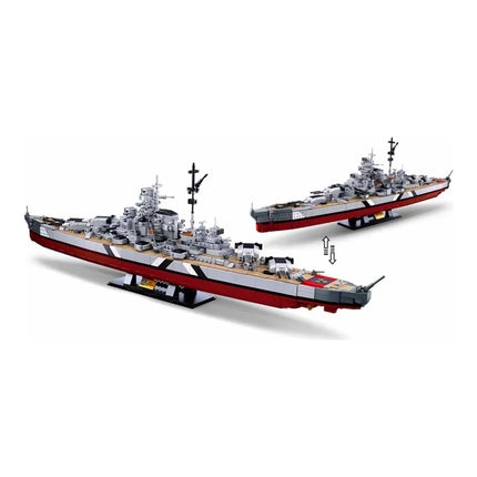 Sluban B1102 Model Kit WWII Bismarck Battleship Large Scale Warship Navy Vessel Boat Military Blocks DIY Construction