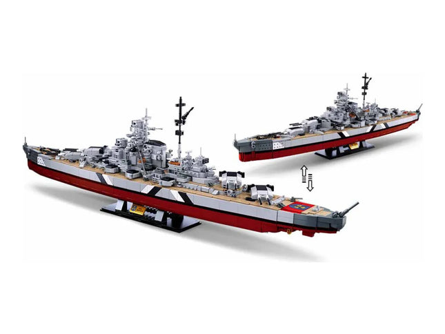 Sluban B1102 Model Kit WWII Bismarck Battleship Large Scale Warship Navy Vessel Boat