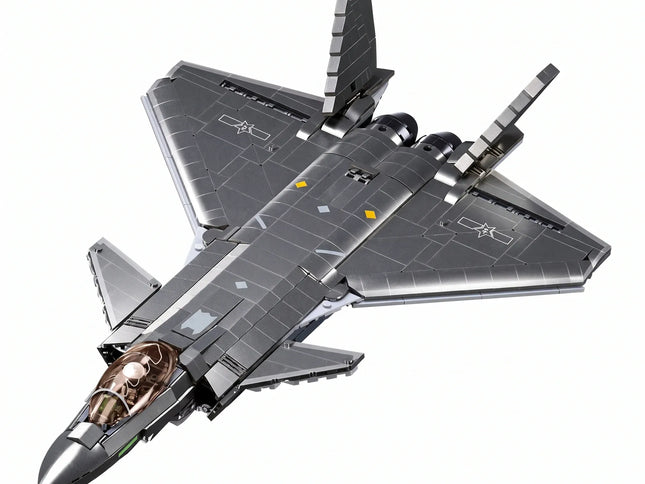 Sluban B1187 Model Kit 1:44 J20 Mighty Dragon Chinese Stealth Fighter Jet Plane Modern PLAAF