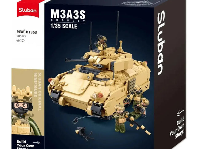 Sluban B1363 Model Kit 1:35 M3A3 Bradley Armored Infantry Vehicle IFV AFV Modern US Army