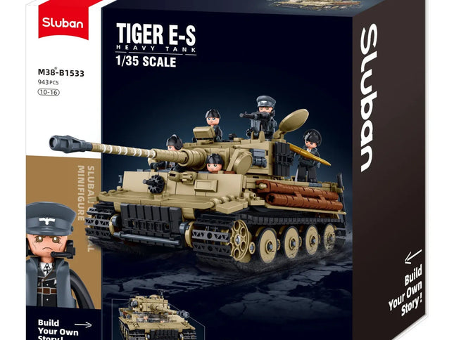 Sluban B1533 Model Kit 1:35 Tiger I Tank German Panzer WWII Army