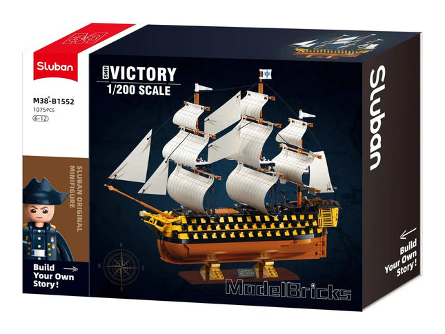 Sluban B1552 Model Kit 1:200 HMS Victory Sailing Battleship Warship Navy Vessel Boat