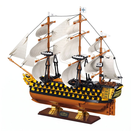 Sluban B1552 Model Kit 1:200 HMS Victory Sailing Battleship Warship Navy Vessel Boat Military DIY Construction Set Toy