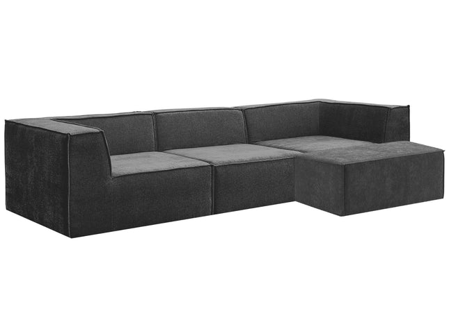 Sarantino Novi 3-Seater Modular Sofa with Ottoman in Black Non-Slip Bottom Lounge