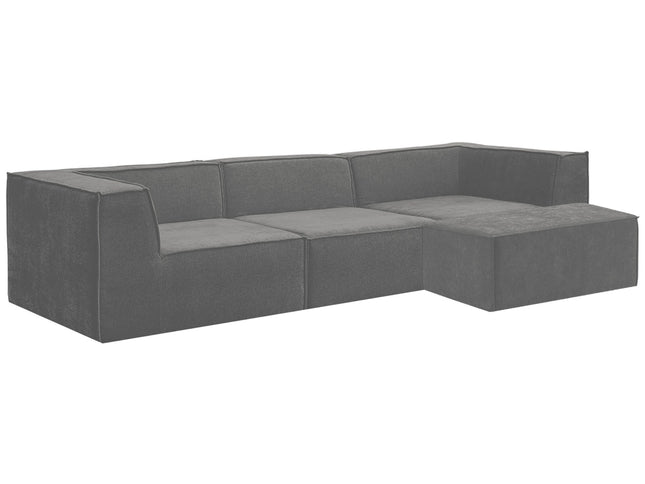 Sarantino Novi 3-Seater Modular Sofa with Ottoman in Grey Non-Slip Bottom Lounge